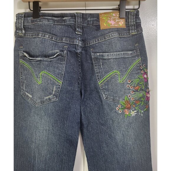 ZANA DI Jeans Juniors SZ 9 Embroidered Boho Hippie y2k vintage jeans Floral - Picture 5 of 15